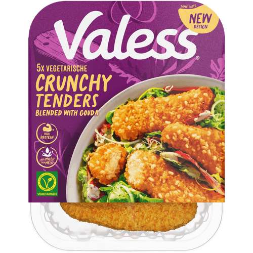 Foto van Valess Crunchy tenders gouda blended op witte achtergrond