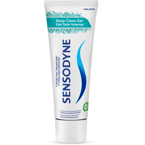 Foto van Sensodyne Tandpasta deep clean op witte achtergrond
