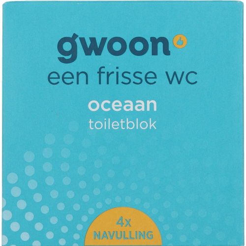 Foto van G'woon Toiletblok navulling oceaan 4 stuks op witte achtergrond