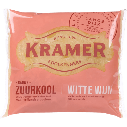 Foto van Kramer Witte wijn zuurkool op witte achtergrond