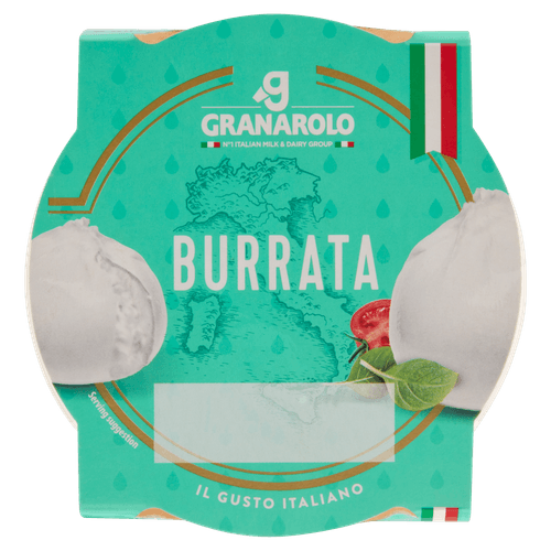 Foto van Granarolo Burrata op witte achtergrond