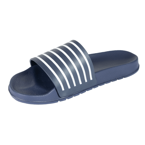 Foto van Badslippers navy of zwart op witte achtergrond