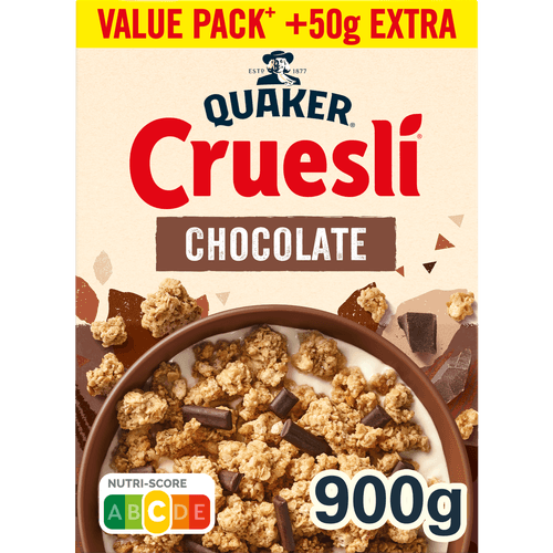 Foto van Quaker Cruesli Chocolade op witte achtergrond
