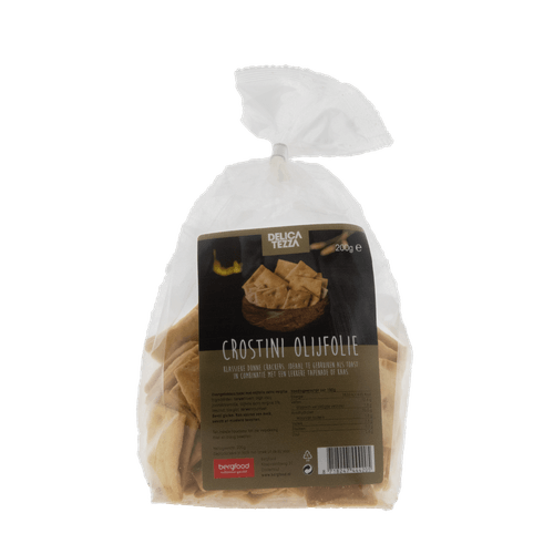 Foto van Delicatezza Crostini olijfolie op witte achtergrond