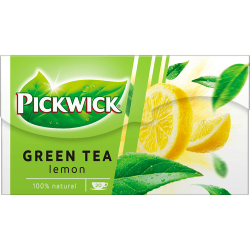 Foto van Pickwick Lemon groene thee op witte achtergrond