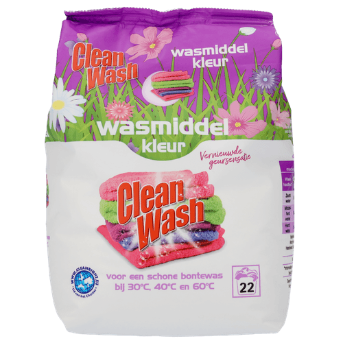 Foto van Clean Wash Waspoeder kleur 22 wasbeurten op witte achtergrond