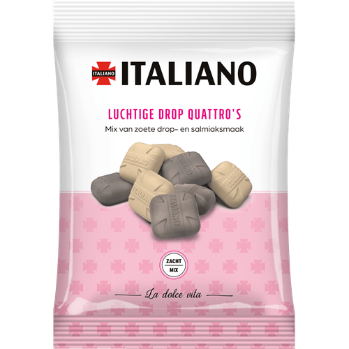 Foto van Italiano Drop quattros luchtig op witte achtergrond