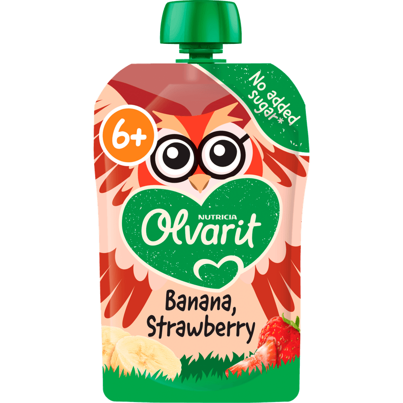 Olvarit Knijpfruit banana, strawberry 6m+
