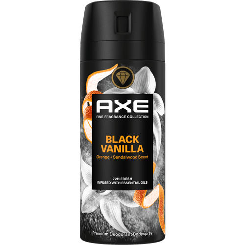 Foto van AXE Bodyspray fine fragrane black vanilla op witte achtergrond
