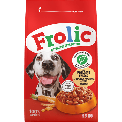 Foto van Frolic Hondenvoer gevogelte op witte achtergrond