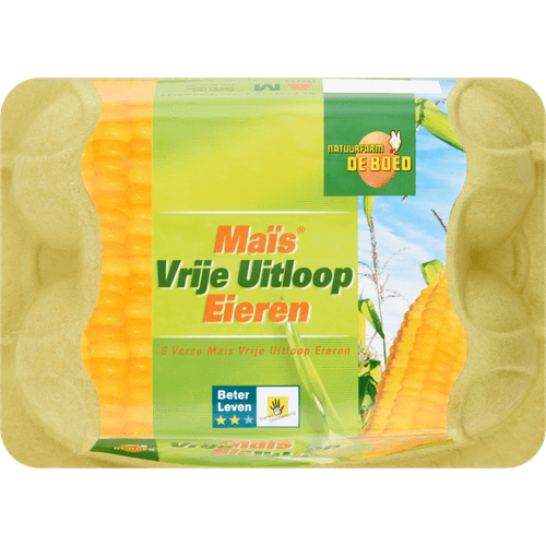 Foto van Natuurfarm Mais vrije uitloop eieren M op witte achtergrond
