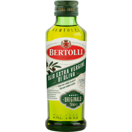 Foto van Bertolli Olijfolie extra vierge op witte achtergrond