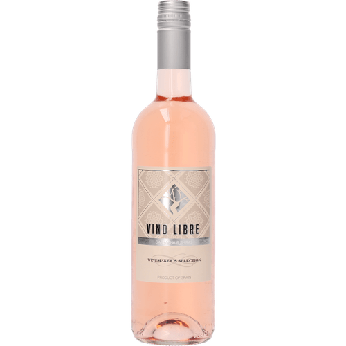 Foto van Vino libre rose op witte achtergrond