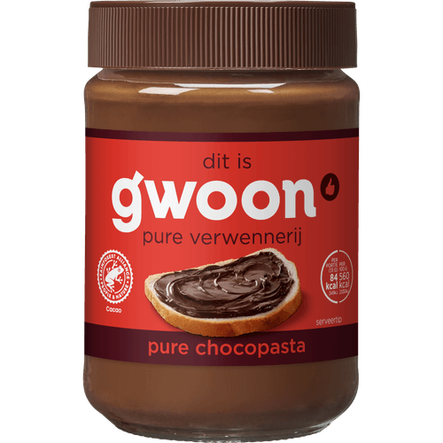 Foto van G'woon Chocopasta puur op witte achtergrond