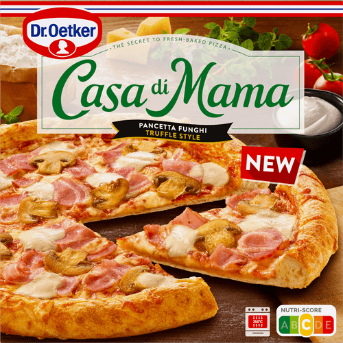 Foto van Dr. Oetker Casa di mama pizza truffle style op witte achtergrond