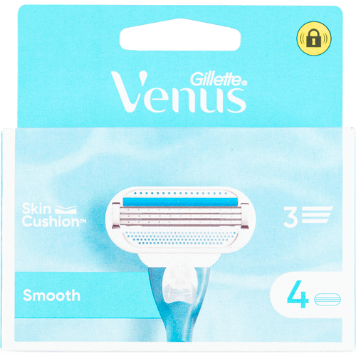 Foto van Gillette Scheermesjes venus smooth 4 stuks op witte achtergrond