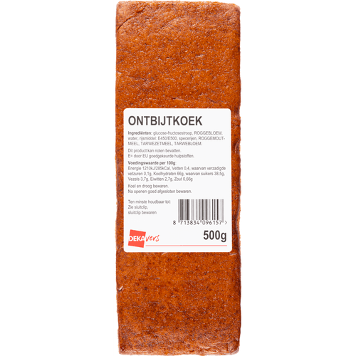 Foto van DekaVers Ontbijtkoek op witte achtergrond