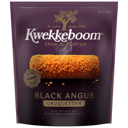 Foto van Kwekkeboom Oven kroketten black angus 4 stuks op witte achtergrond