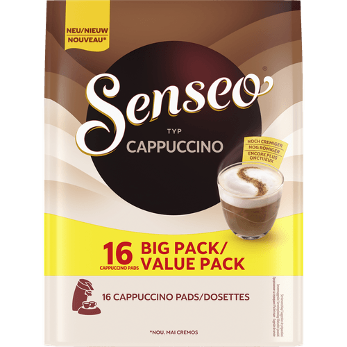 Foto van Senseo Koffiepads cappuccino op witte achtergrond