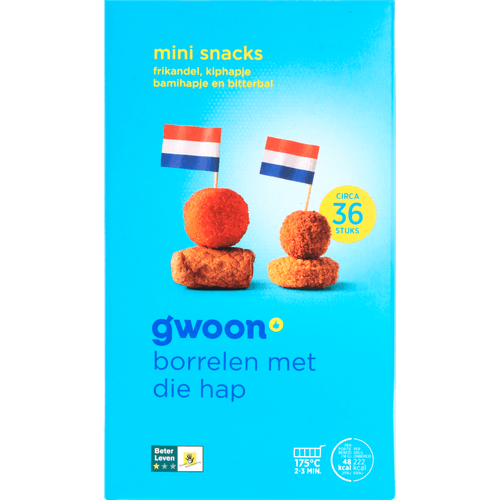 Foto van G'woon Mini snacks 36 stuks op witte achtergrond