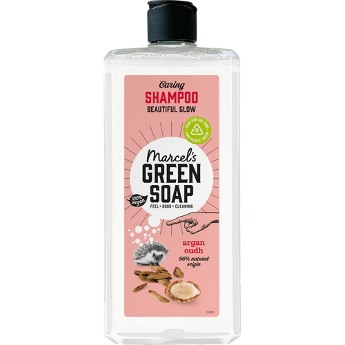 Foto van Green Soap Shampoo argan oudh op witte achtergrond