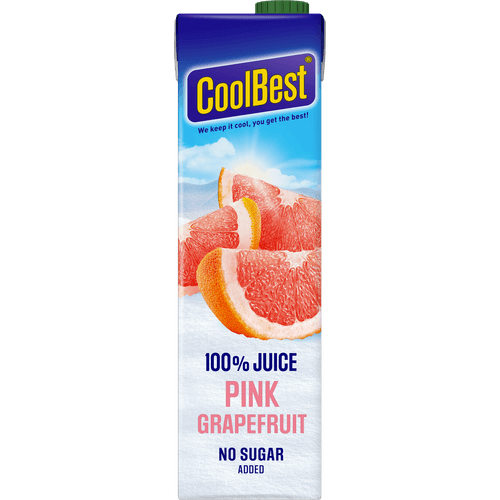 Foto van CoolBest Pink grapefruit op witte achtergrond
