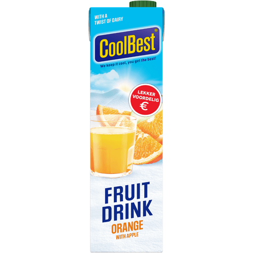 Foto van CoolBest Fruitdrink orange op witte achtergrond