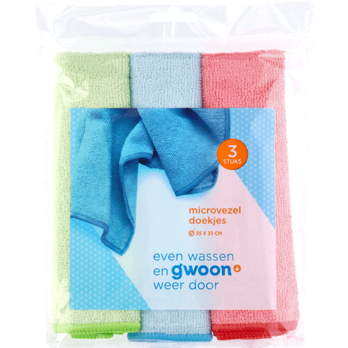 Foto van G'woon Microvezeldoekjes op witte achtergrond