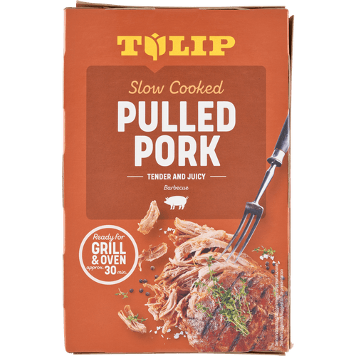 Foto van Tulip Pulled pork op witte achtergrond