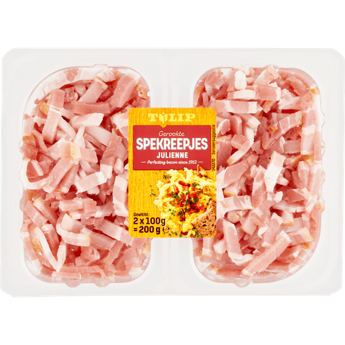 Foto van Tulip Spekreepjes julienne op witte achtergrond