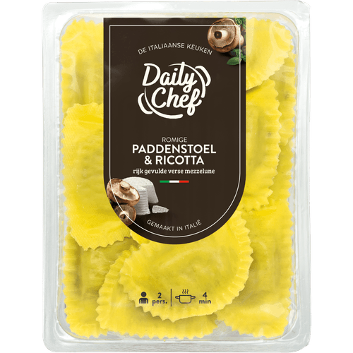 Foto van Daily Chef Mezzelune bospaddestoelen op witte achtergrond