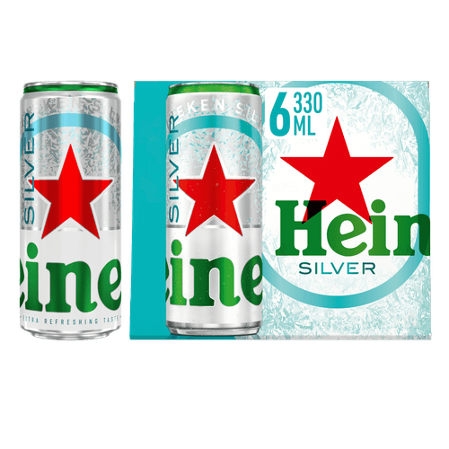 Foto van Heineken Silver 6x33 cl op witte achtergrond