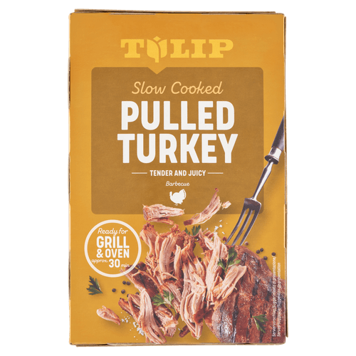 Foto van Tulip Pulled Turkey op witte achtergrond