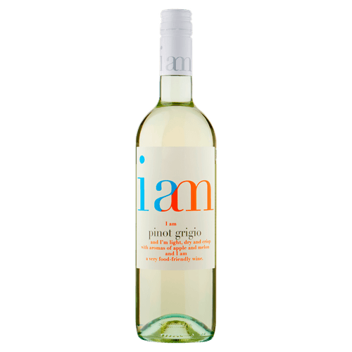 Foto van I Am Pinot grigio op witte achtergrond