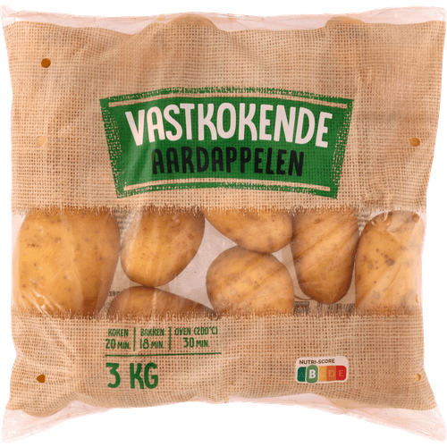 Foto van Aardappelen vastkokend op witte achtergrond