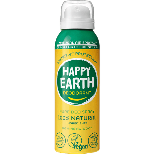 Foto van Happy Earth Deospray jasmine ho wood op witte achtergrond