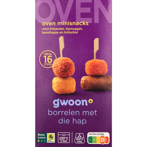 Foto van G'woon Oven minisnacks 16 stuks op witte achtergrond