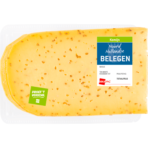 Foto van DekaVers Belegen komijn 48+ gesneden op witte achtergrond