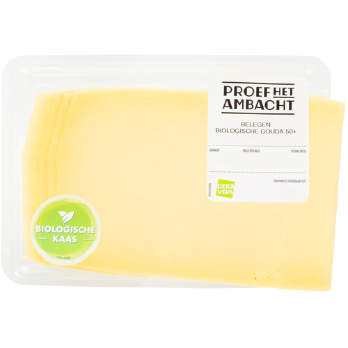 Foto van DekaVers Belegen plak op witte achtergrond