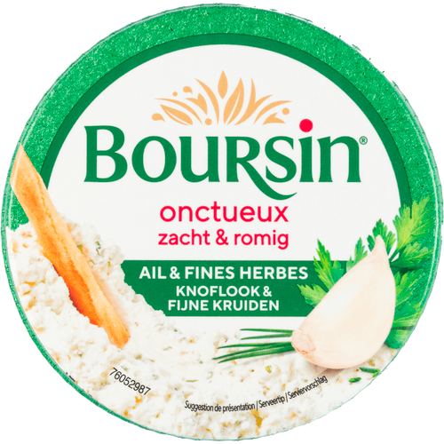 Foto van Boursin Zacht & romig knoflook op witte achtergrond