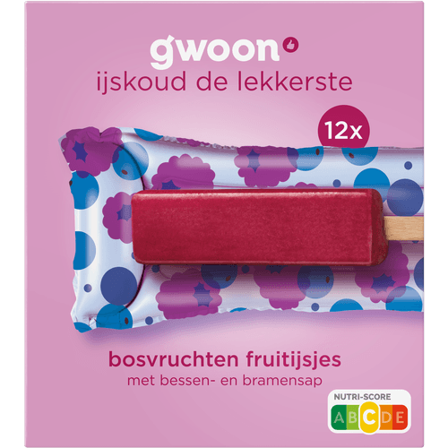 Foto van G'woon Bosvruchtenijsjes 12 st. op witte achtergrond