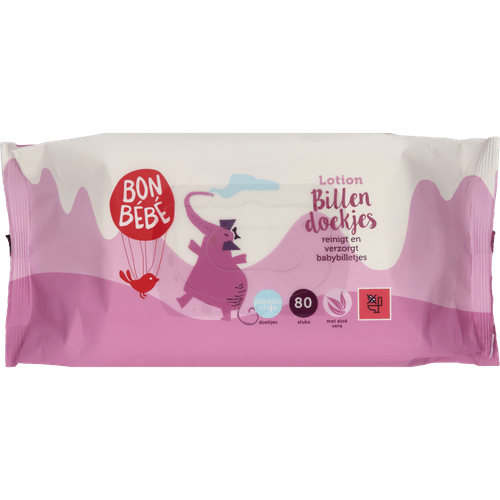 Foto van Bonbébé Billendoekjes lotion op witte achtergrond