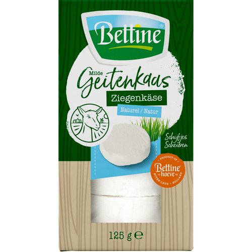 Foto van Bettine Geitenkaas naturel schijfjes op witte achtergrond