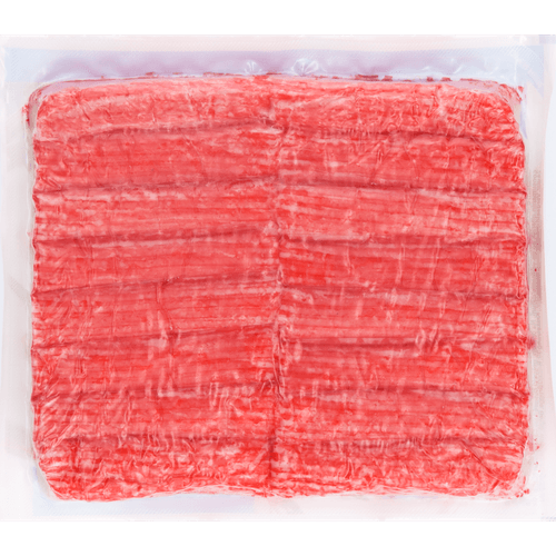 Foto van Surimi sticks op witte achtergrond