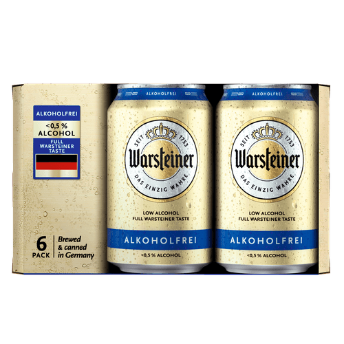 Foto van Warsteiner Pilsener alcoholvrij 6x33 cl op witte achtergrond