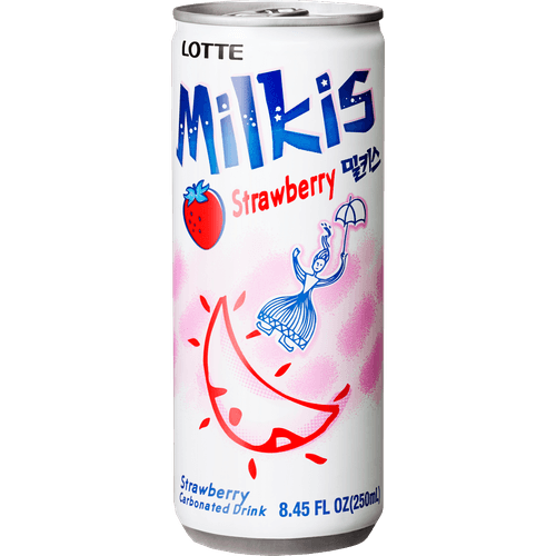 Foto van Lotte Milkis strawberry op witte achtergrond