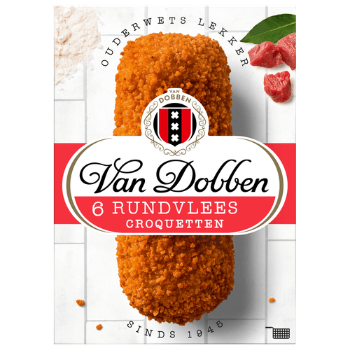 Foto van Van Dobben Croquetten rundvlees 6 stuks op witte achtergrond