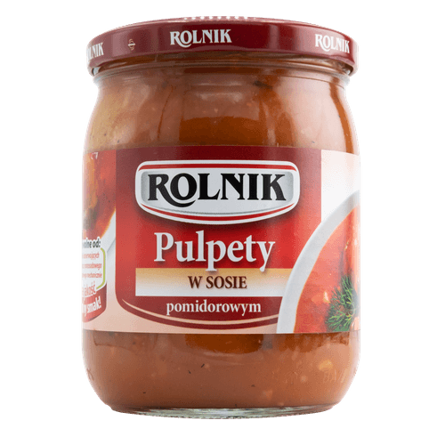 Foto van Rolnik Gehaktballen in tomatensaus op witte achtergrond