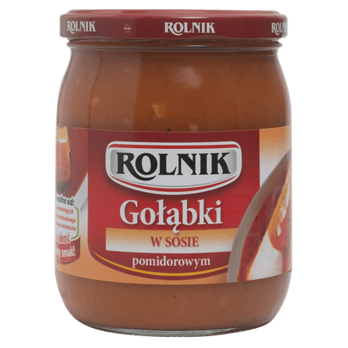 Foto van Rolnik Kool in tomatensaus op witte achtergrond