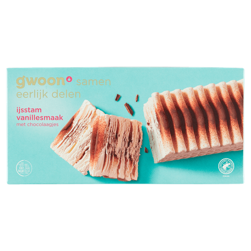 Foto van G'woon Roomijsstam vanillesmaak op witte achtergrond